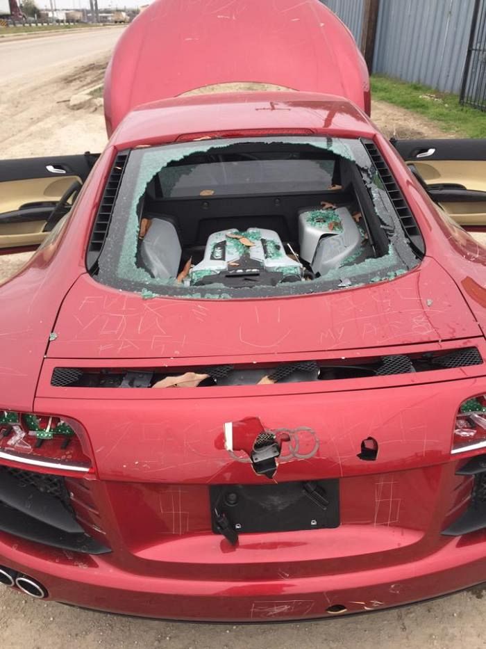 Audi R8 destroyed by wife after husband gets caught cheating