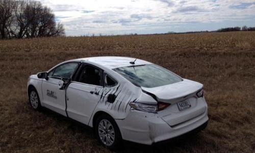 Small airplane hits Ford Fusion during emergency landing on highway
