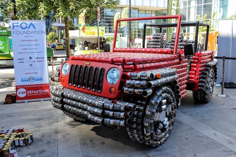 Real Size Wrangler made of Food Cans!